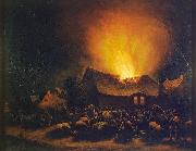 Egbert van der Poel Fire in a Village oil painting artist